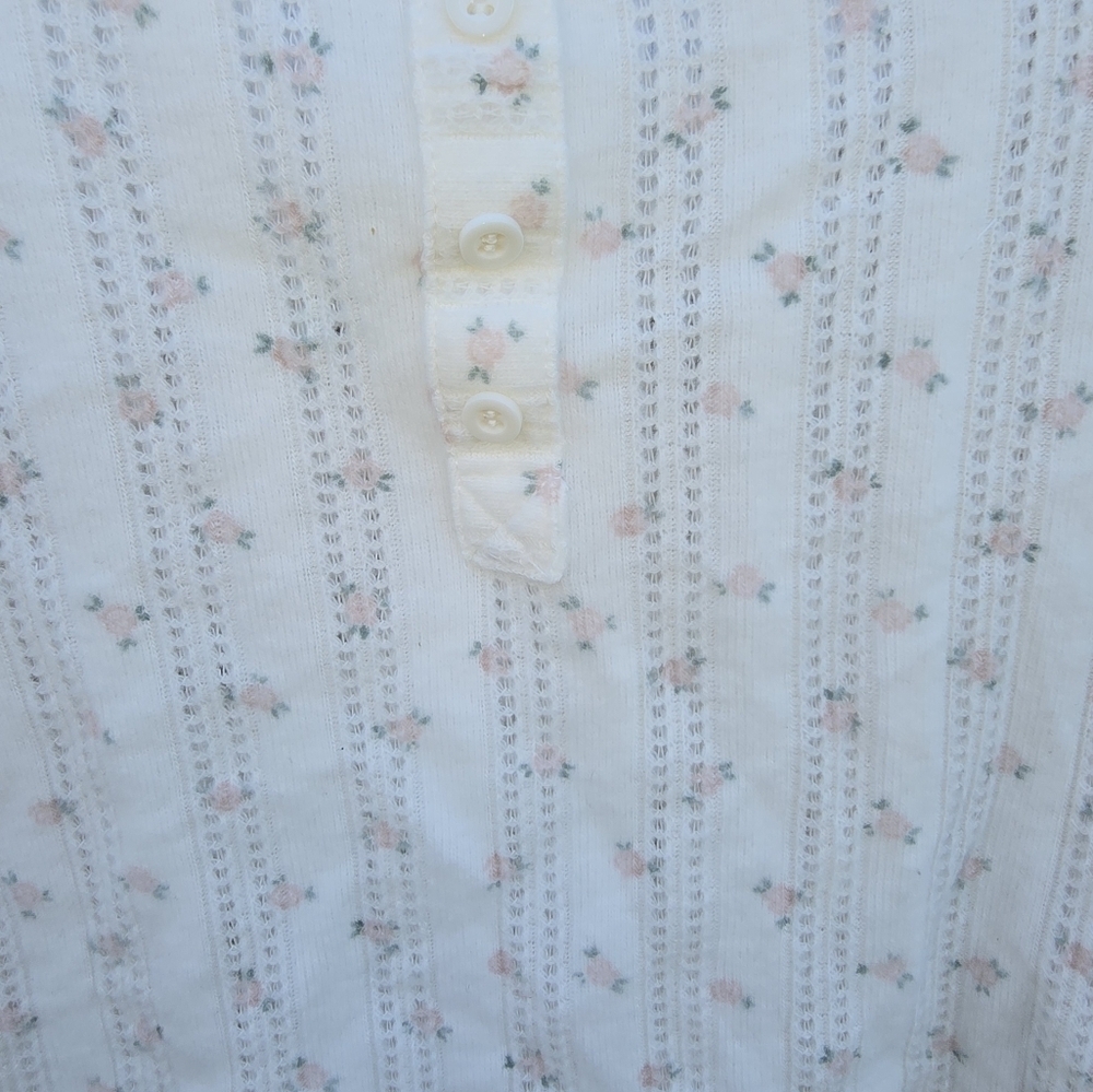 Pink Rose White Long Sleeve Top - Picture 3 of 4